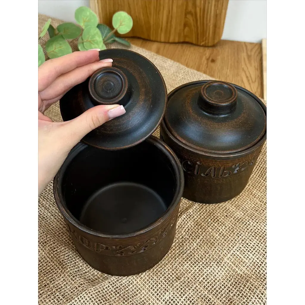 Набір банок для спецій 0.7 літра керамічний (керамічний) Декор - фото 8