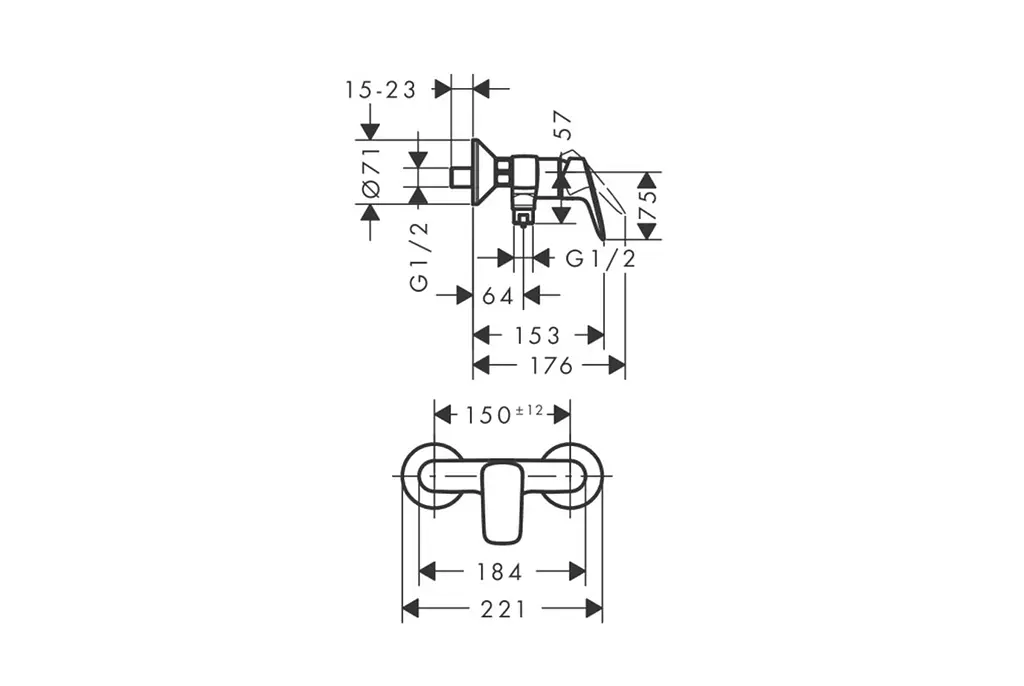 Змішувач для душу Hansgrohe Logis matt black 71600670 - фото 2