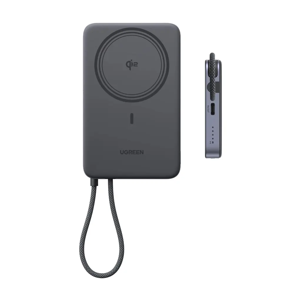 Батарея універсальна Ugreen 10000mAh 30W 1xUSB-C + 15W Magnetic Wireless + cable USB-C black (75982B) - фото 7