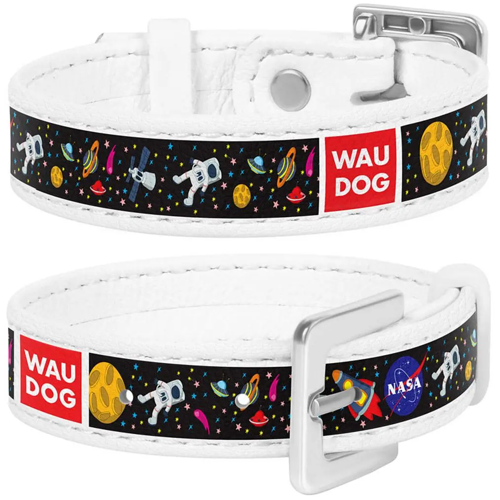 Браслет Waudog Design NASA, шкіра, 17-23х1,5 см, білий - фото 3