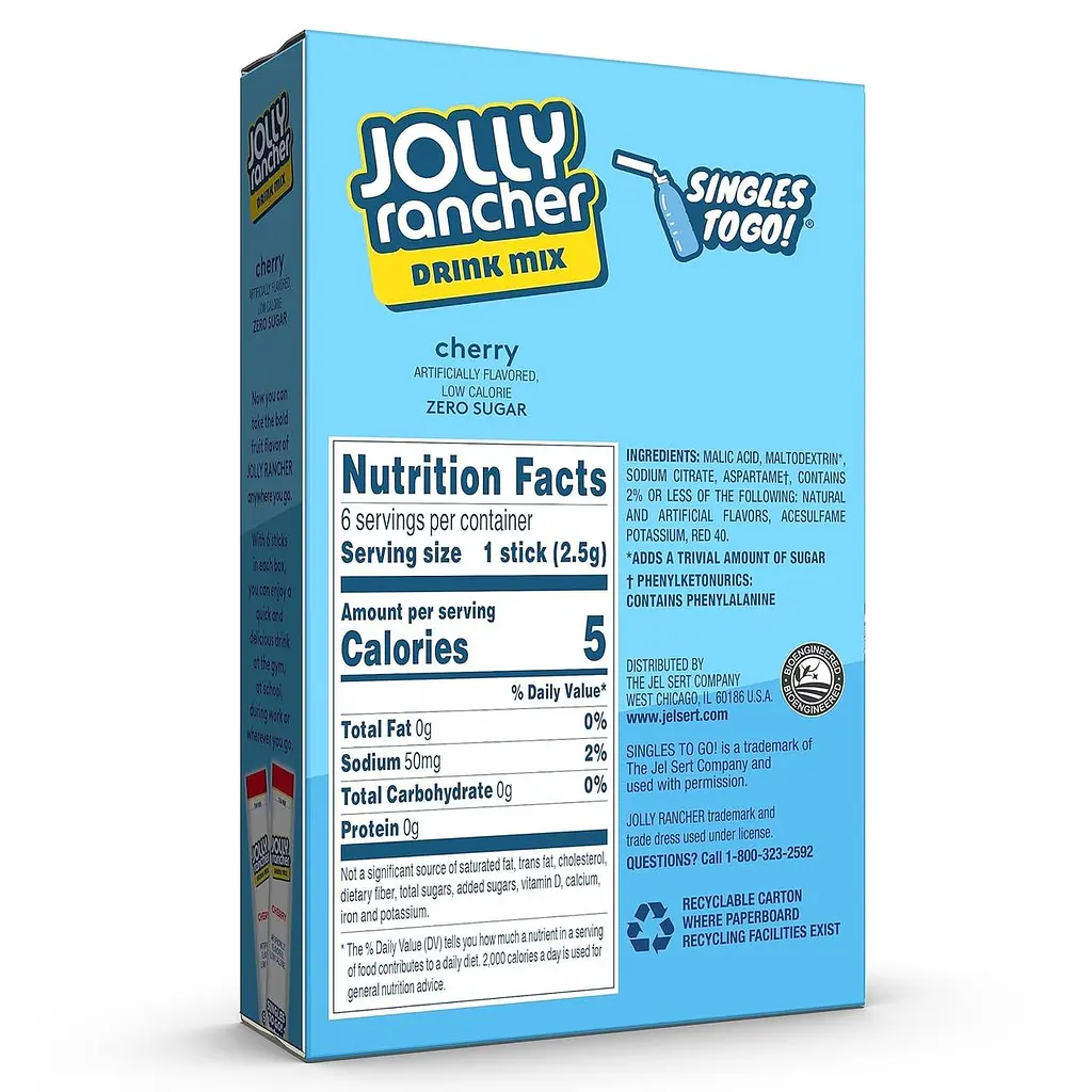 Порошковий напій Jolly Rancher Water Drink Mix Cherry 16 г - фото 3