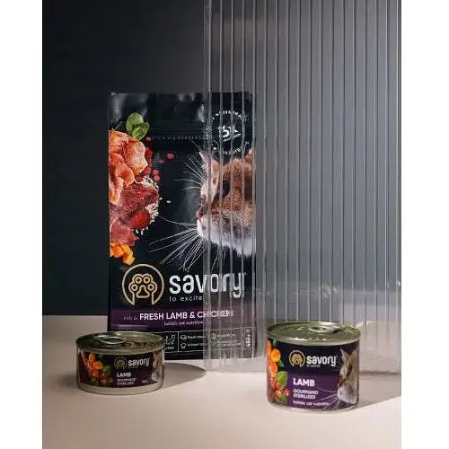 Сухий корм Savory для стерилізованих котів зі свіжим ягням і куркою 400 г - фото 10