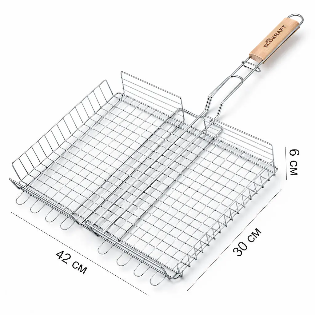 Решітка гриль для овочів, грибів та риби (30x42 см), Ecokraft (6920021769233) - фото 4