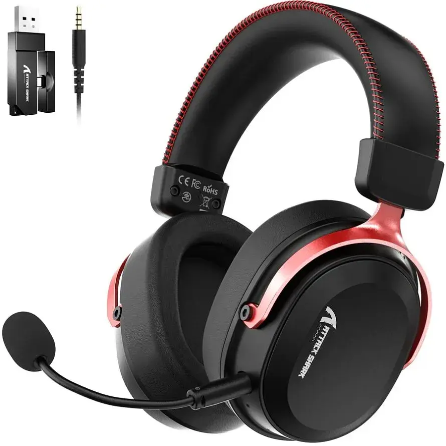 Ігрова гарнітура Attack Shark L30PRO Wireless,2.4GHz/Bluetooth/3.5mm AUX/AUX-to-Type-C,Black and Red (L30PROBR_AS) - фото 3