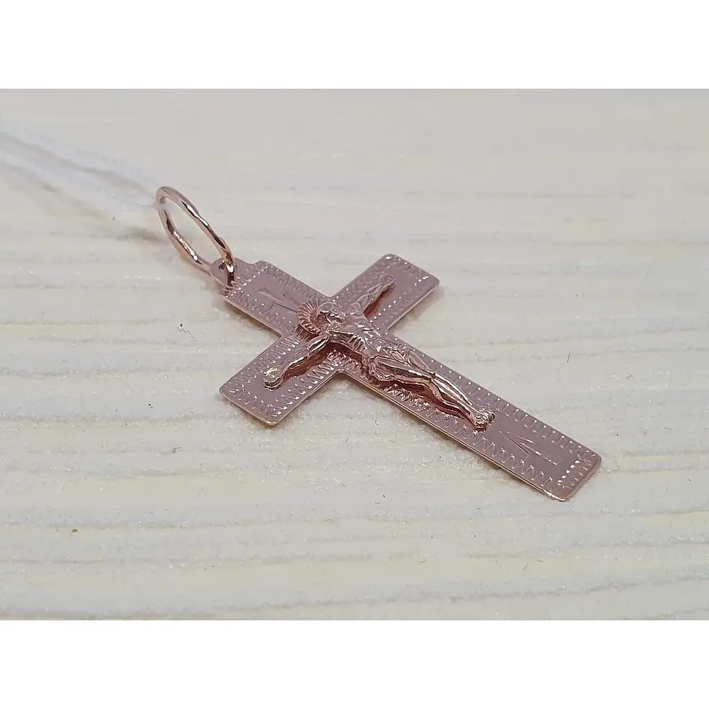 Золотий хрест Харківська ювелірна фабрика Розп'яття Христа. 101-М НВО - фото 2