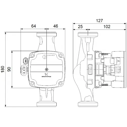 Циркуляційний насос Grundfos Alpha Solar 25-75 180 (98989300) - фото 7