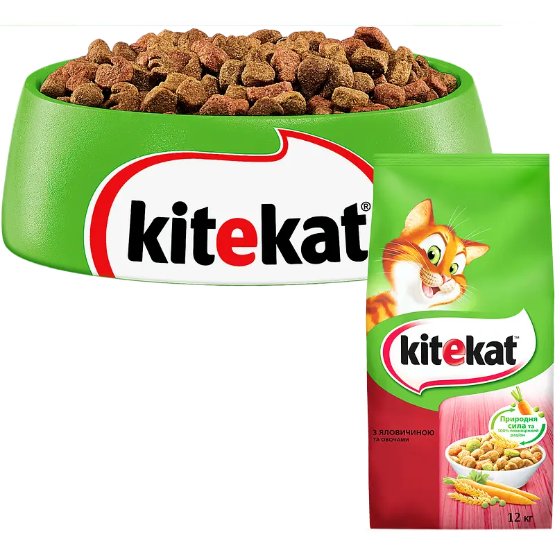 Сухий корм для котів Kitekat, яловичина з овочами, 12 кг - фото 3