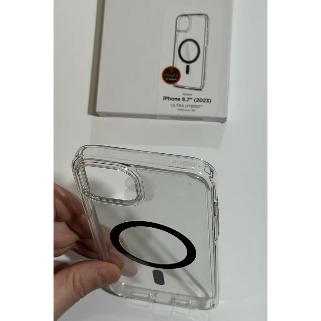 Оригинальный прозрачый чехол Spigen Ultra Hybrid MagSafe (MagFit) для Iphone 14 Plus/15 Plus (6.7") Graphite ACS06661 - фото 7
