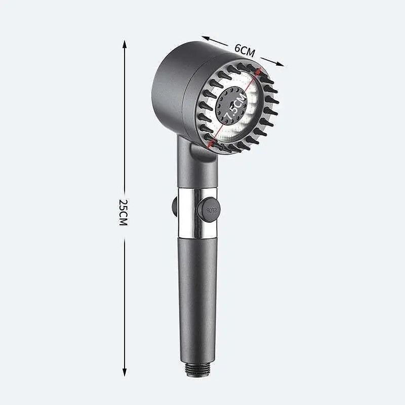 Лейка массажная для душа Idea Turbocharged Head с вращением 360° Серый  - фото 4