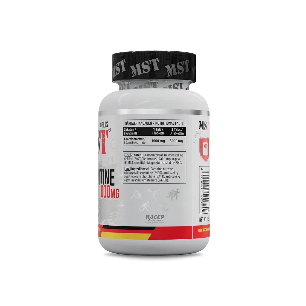 Жироспалювач L-Carnitine 1000 mg, 90 таблеток MST Nutrition vit0004433 - фото 2