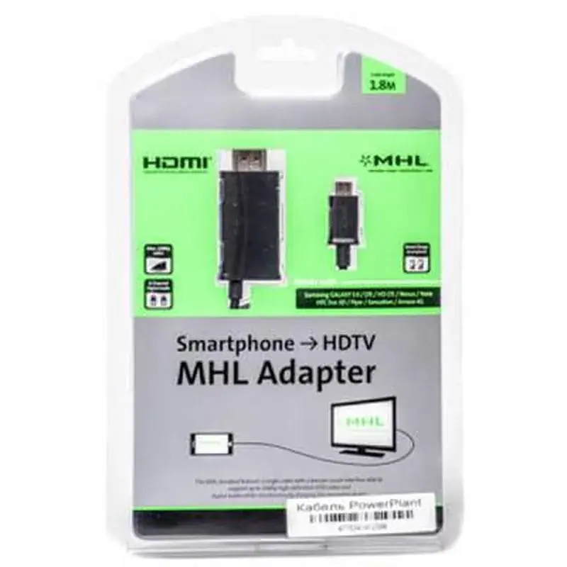 Кабель мультимедійний micro USB to HDMI PowerPlant (KD00AS1239) - фото 2