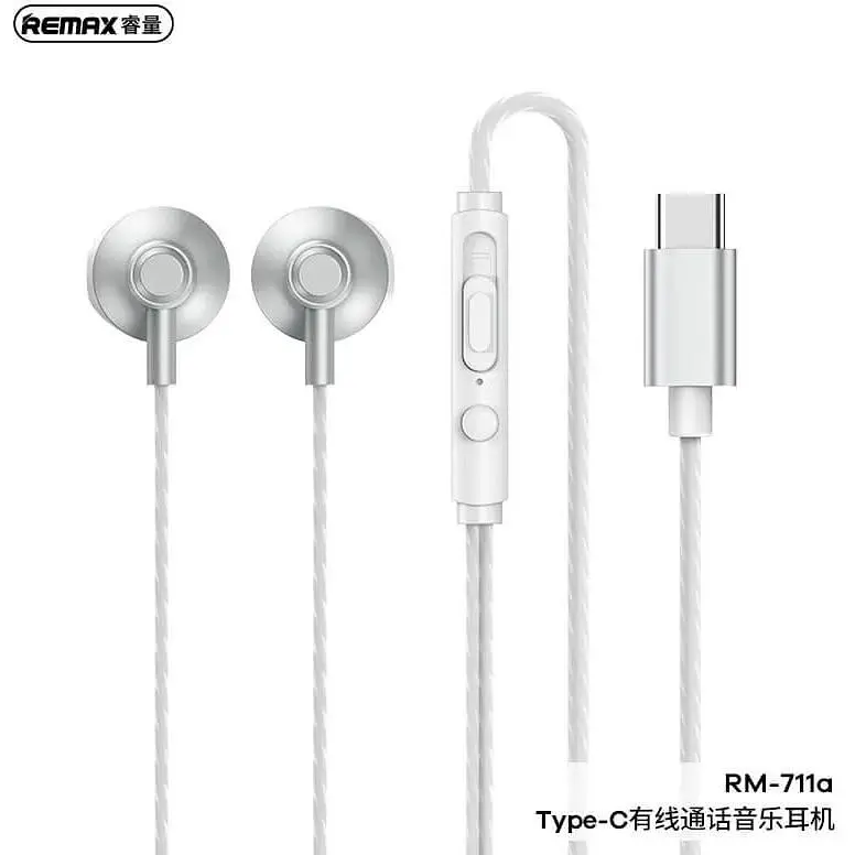 Наушники проводные Remax TYPE-C Wired Earphone for Music & Call RM-711a черные - фото 3