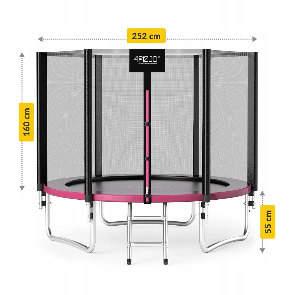 Батут із зовнішньою сіткою 4FIZJO Classic 8FT 252 см Black/Pink (P-5907739314536) - фото 5