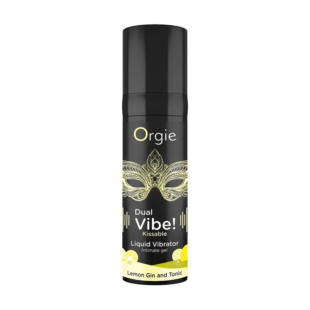 Збуджуючий гель рідкий вібратор Orgie DUAL VIBE Джин-тонік лимон 15 мл — для чутливих зон і прелюдії - фото 5