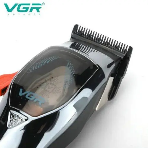 Машинка для стрижки волосся VGR V-647 LED-дисплей акумуляторна 4 насадки 2500mAh 3W Silver - фото 3
