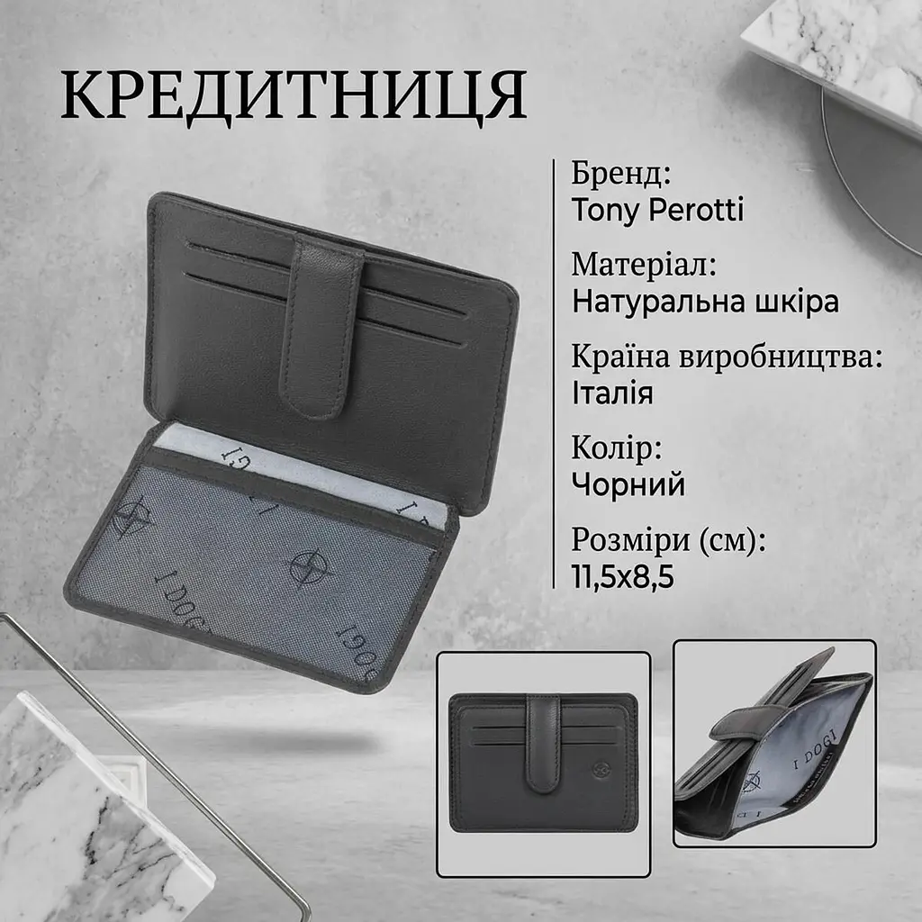 Кредитниця Tony Perotti Cortina 5062 nero (90173) Чорна - фото 3