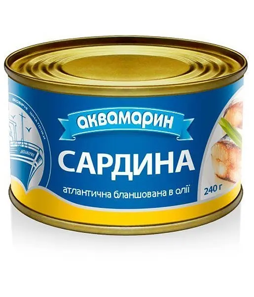 Сардина Аквамарин бланшированная в масле 230 г (745586) - фото 2