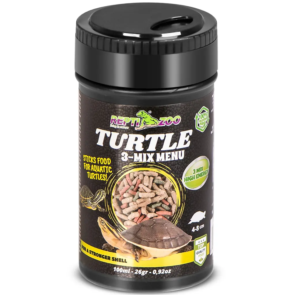 Корм із часником для водних черепах Repti-Zoo Turtle 3-Mix Menu 100мл - фото 2