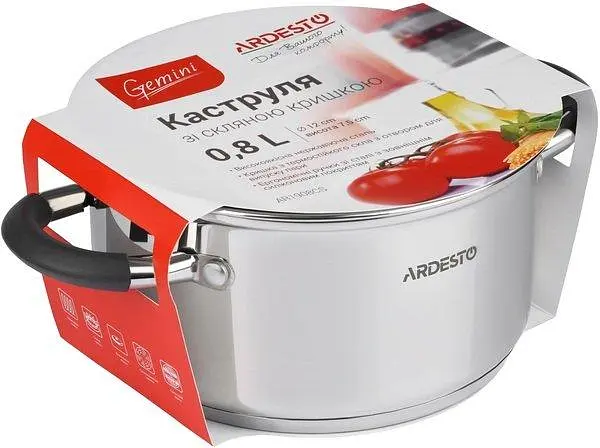 Каструля з кришкою Ardesto Gemini Salerno AR-1908-CS 12 см 0.8 л - фото 2