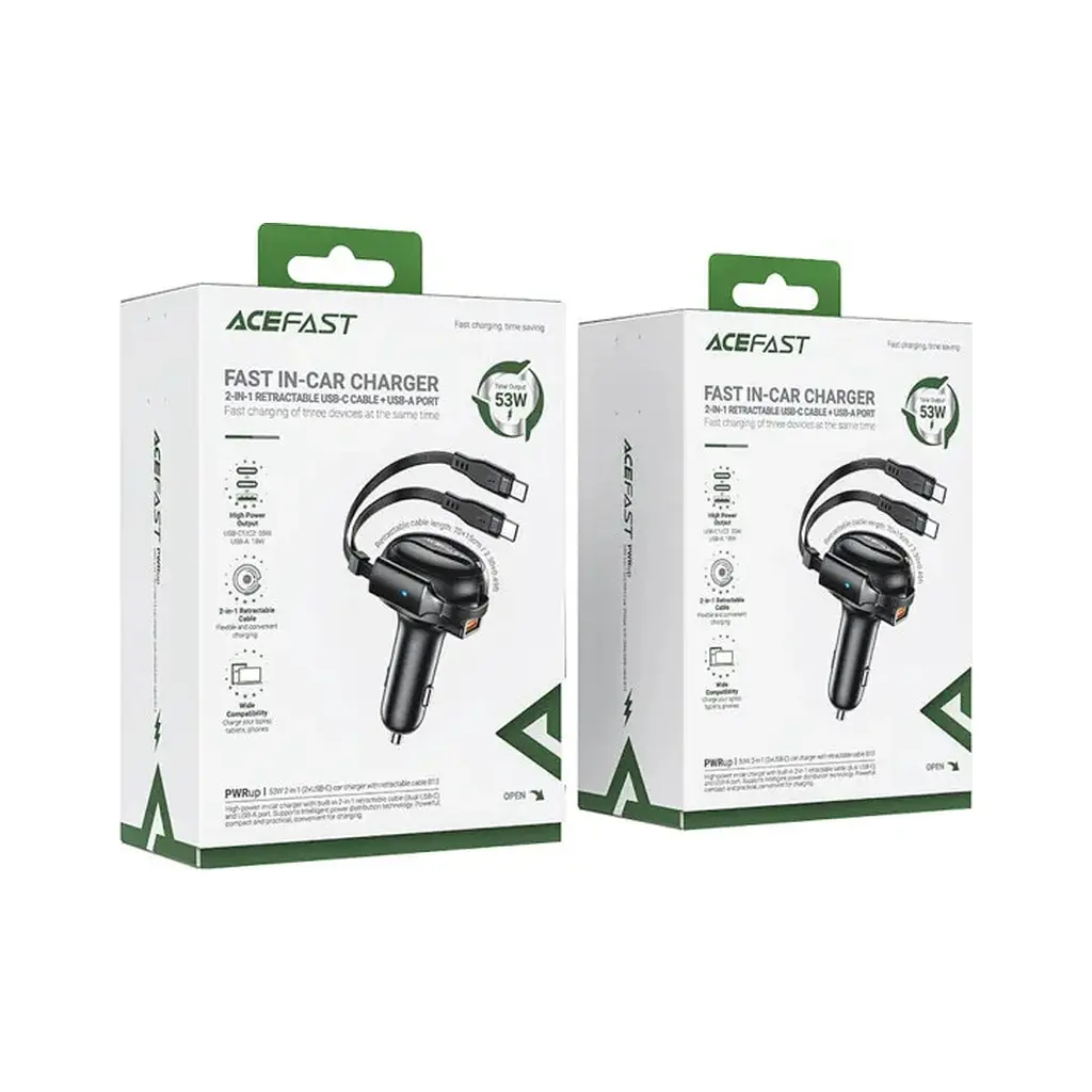 Зарядний пристрій Acefast 3xUSB 53W (2xUSB-C+USB-A) + cable USB-C 2in1 B13 (6974316282921) - фото 5