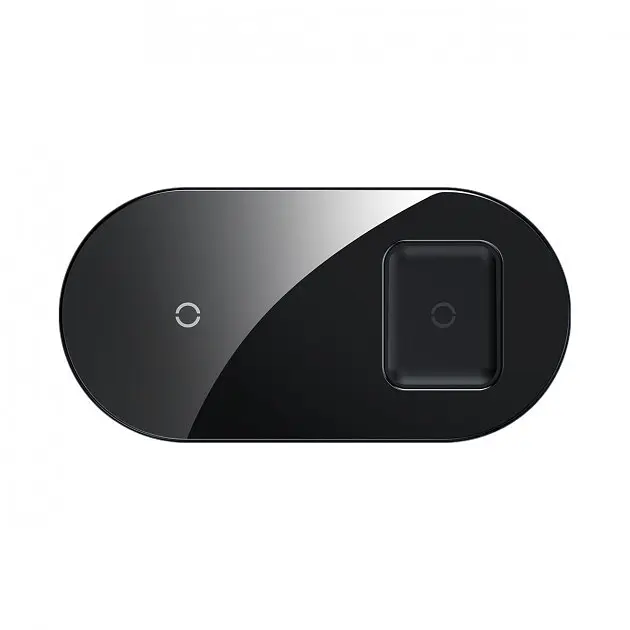 Бездротовий зарядний пристрій Baseus Simple Crystal 2 in 1 (Phone + Pods) 18W WXJK-A01 Black - фото 3