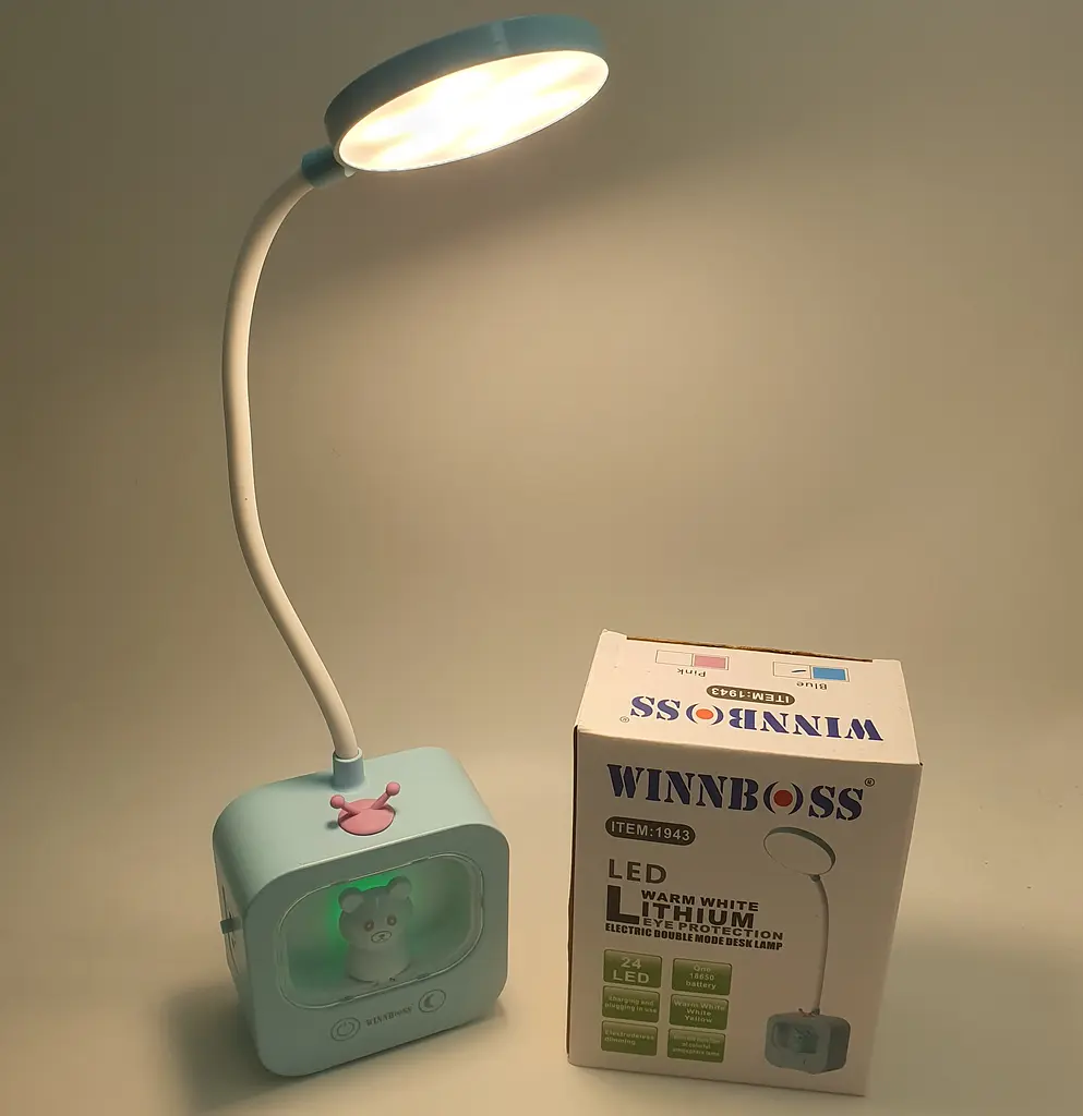 LED-лампа сенсорна світлодіодна настільна акумуляторна (знімний 18650) дитяча на гнучкій ніжці 28 см світильник-нічник WinBoss 1943 - фото 6
