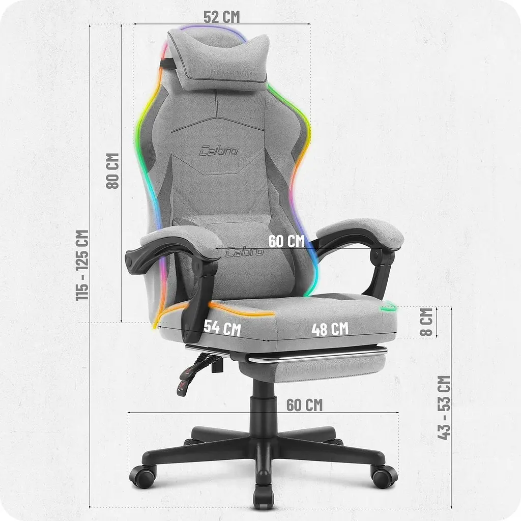 Кресло Cabro C502 LED Grey ткань - фото 8