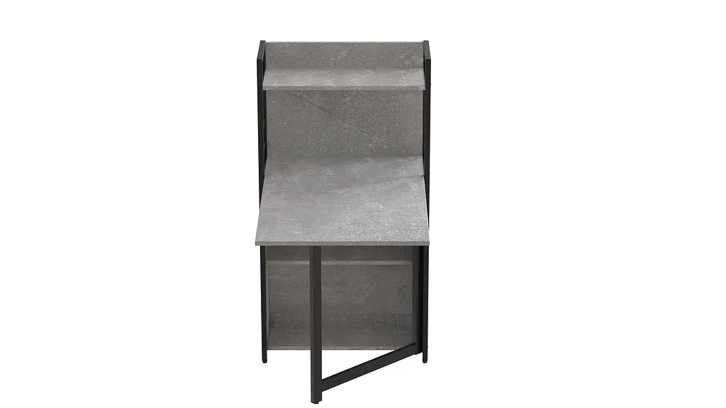 Стіл книжка з етажеркою Практик 1 Ferrum-decor 1200x640x990 Чорний метал ДСП Бетон 16 мм (FRD-104617) - фото 2