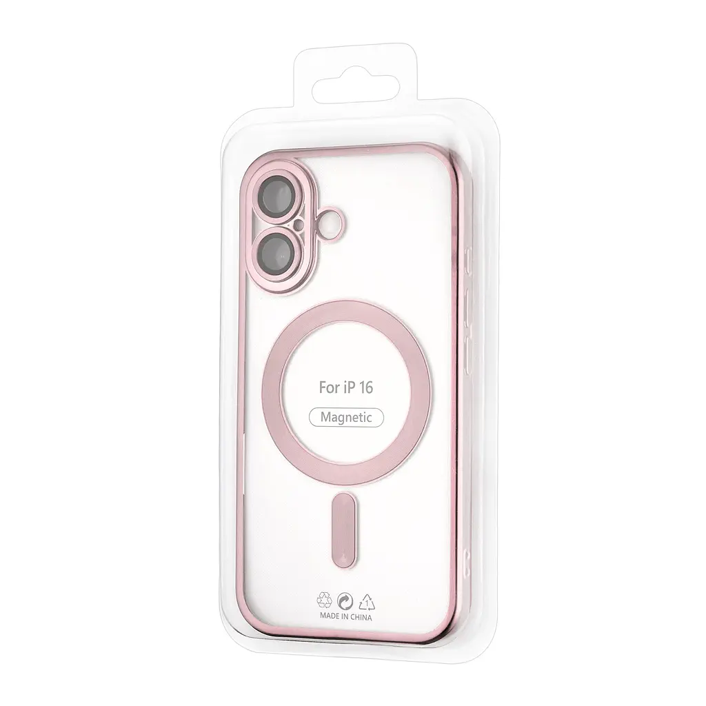 Чохол Ductil Metallic Edge with MagSafe (Protected Camera & Lens) iPhone 16 Pink - фото 2
