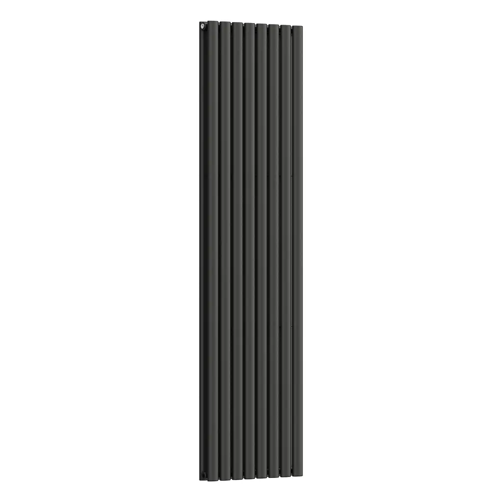 Вертикальний радіатор Navin Ellipse Double 480x1800-8, anticor, чорний муар 10-012033-4880, Чорний матовий - фото 2