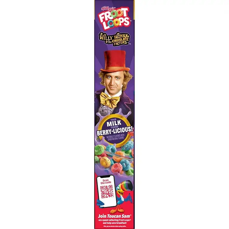 Сухий сніданок Kellogg's Froot Loops Berry-licious Willy Wonka Cereal 348g - фото 7