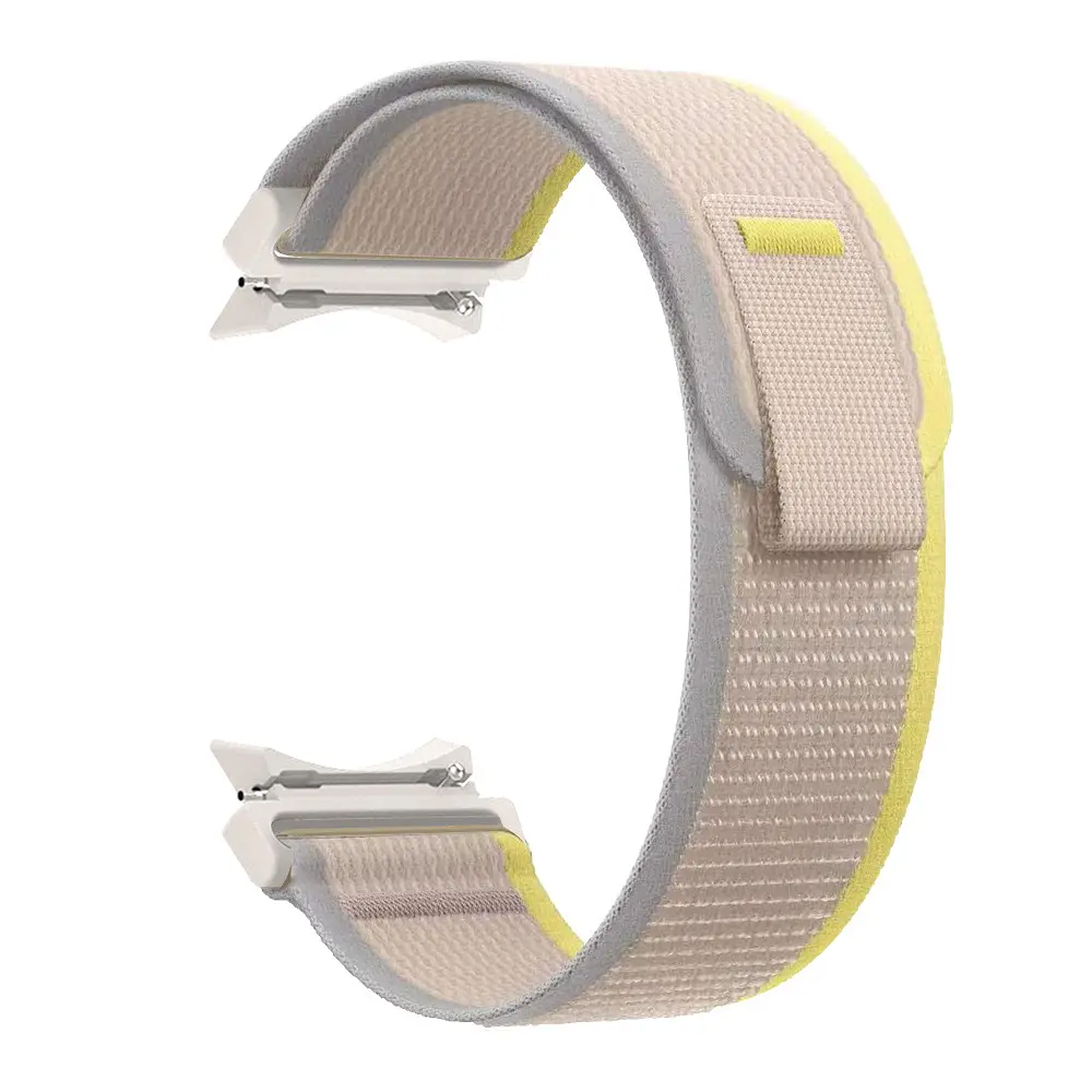 Браслет для Samsung Galaxy Watch 4 - бежево-желтый Watchbands Cloth ширина крепления 20мм нейлоновый (WB007-9167169) - фото 2