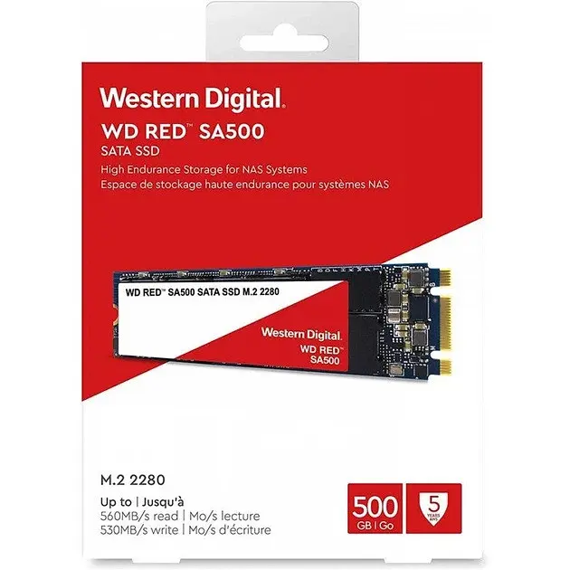 Внутрішній SSD накопичувач WD Red SA500 500Gb M.2 2280 NAS WDS500G1R0B - фото 3