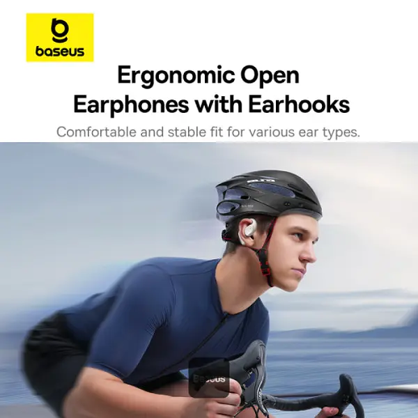 Наушники Baseus Eli 10i Fit Open-Ear TWS — спортивные амбушюры для бега, тренажерного зала и езды на велосипеде — белые - фото 7