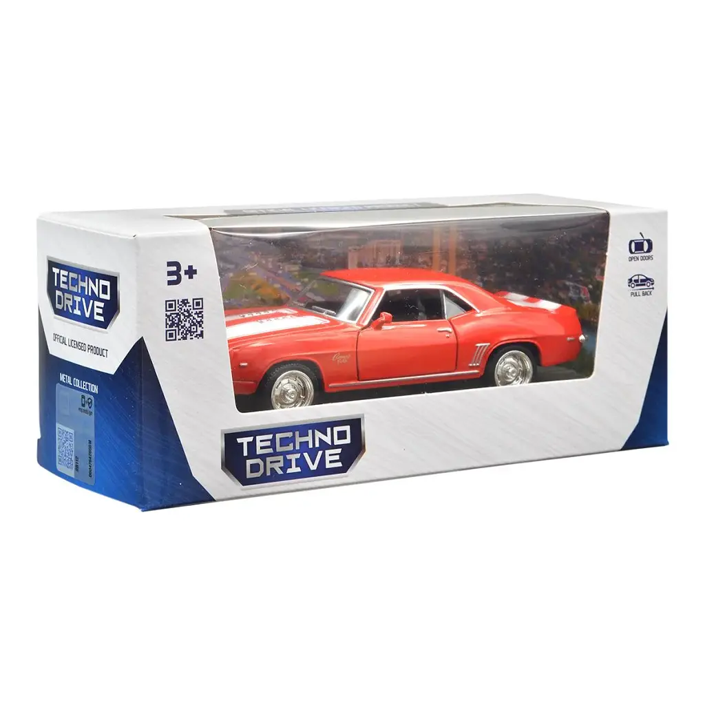 Масштабна модель автомобіля TechnoDrive Chevrolet Camaro 1969 (червоний) (250336U) - фото 2