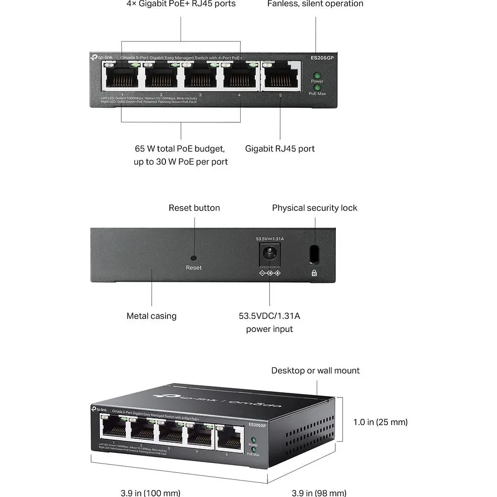 Коммутатор TP-Link ES205GP (ES205GP) - фото 5