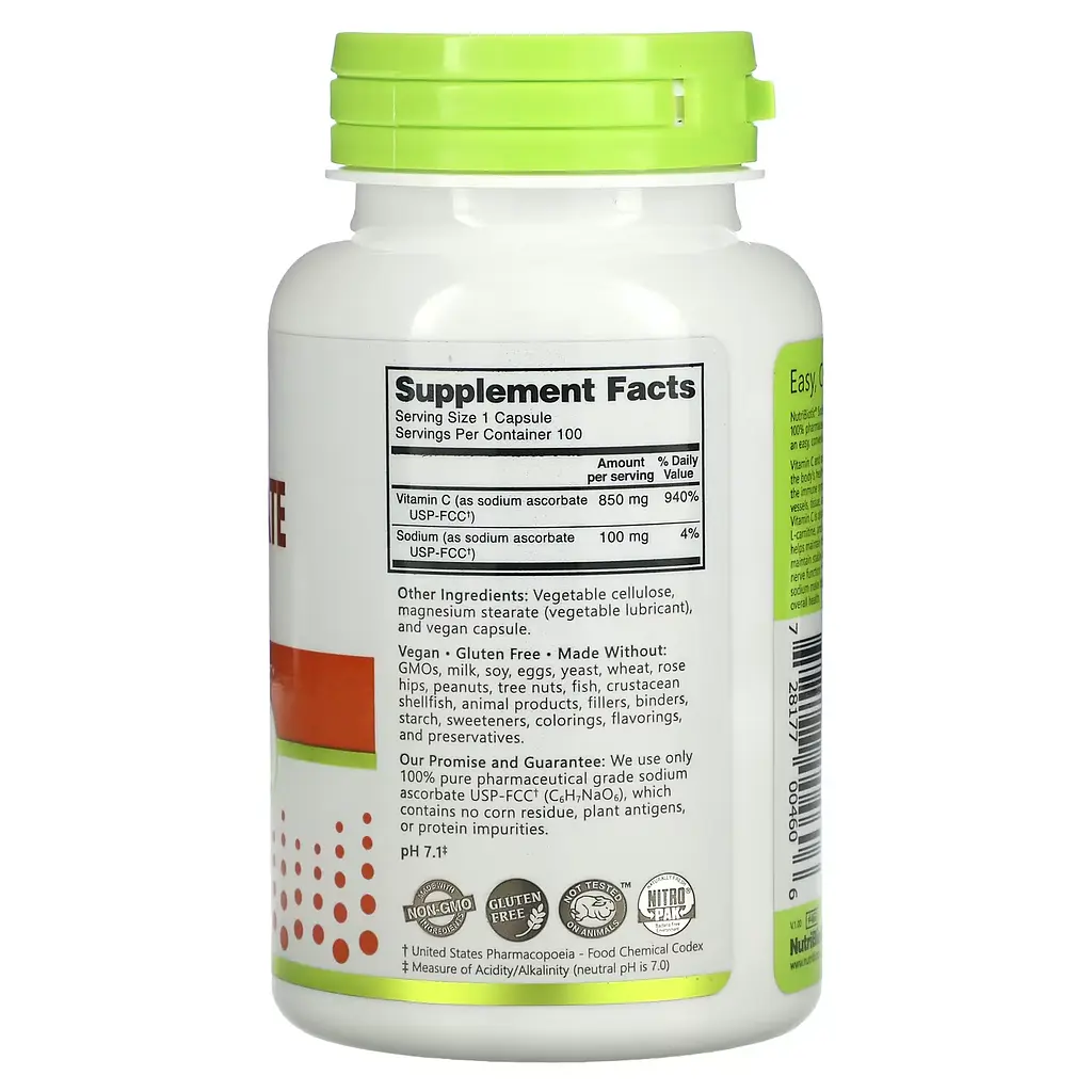 Аскорбат Натрію з Вітаміном С Sodium Ascorbate - 250 капсул - фото 2