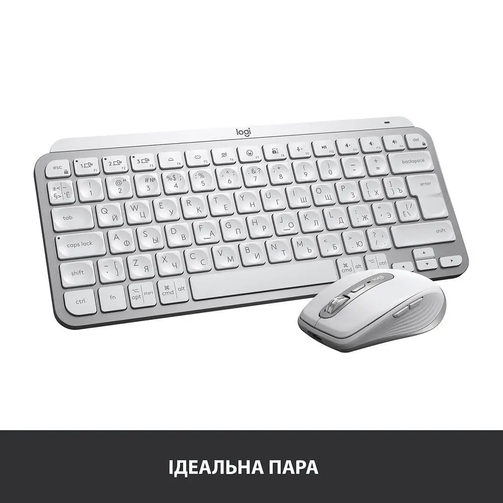 Клавіатура Logitech MX Keys Mini Wireless Illuminated Pale Grey (920-010499) - фото 11