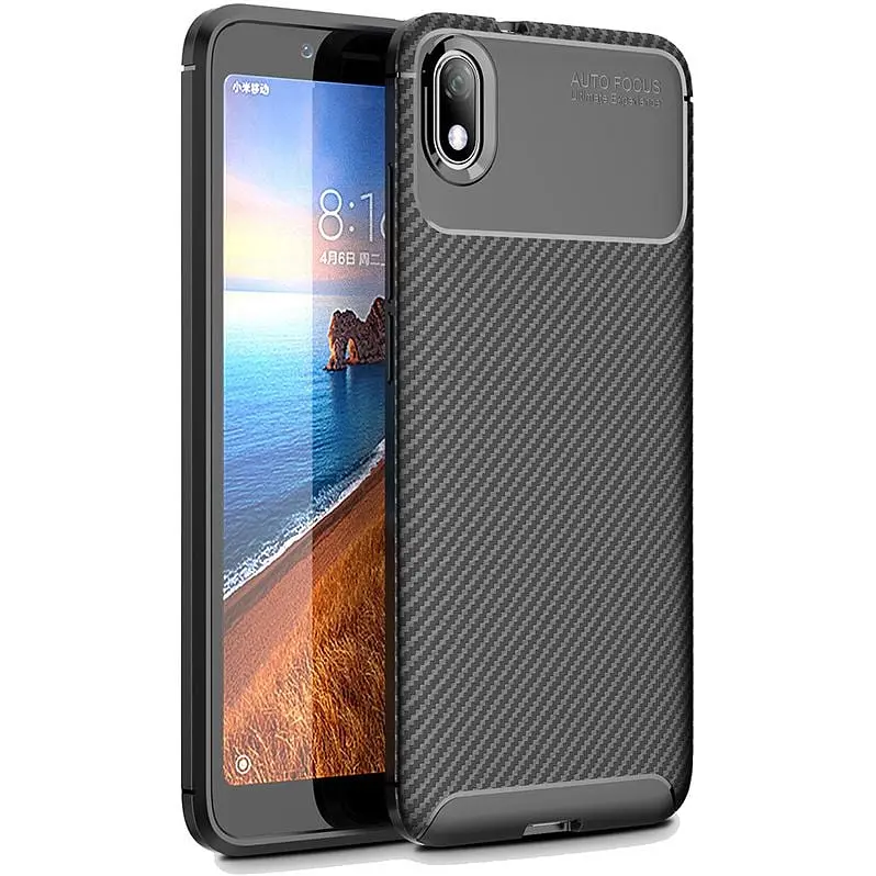 Чохол-накладка Toto TPU Carbon Fiber 1.5 mm Case Xiaomi Redmi 7A Black - фото 2