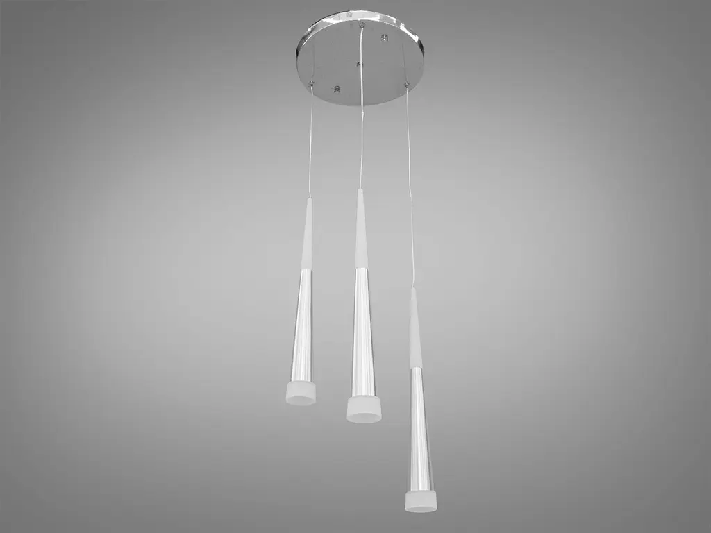 Люстра стельова LED Diasha 3002/3SV, 14W, 3 лампи, регульована висота, сучасний стиль для сходової клітини - фото 2