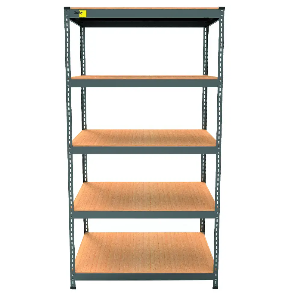 Металлический стеллаж Emby Light Series (размер 1800х900x450мм) 5 полок ДСП до 100кг Черный - фото 3
