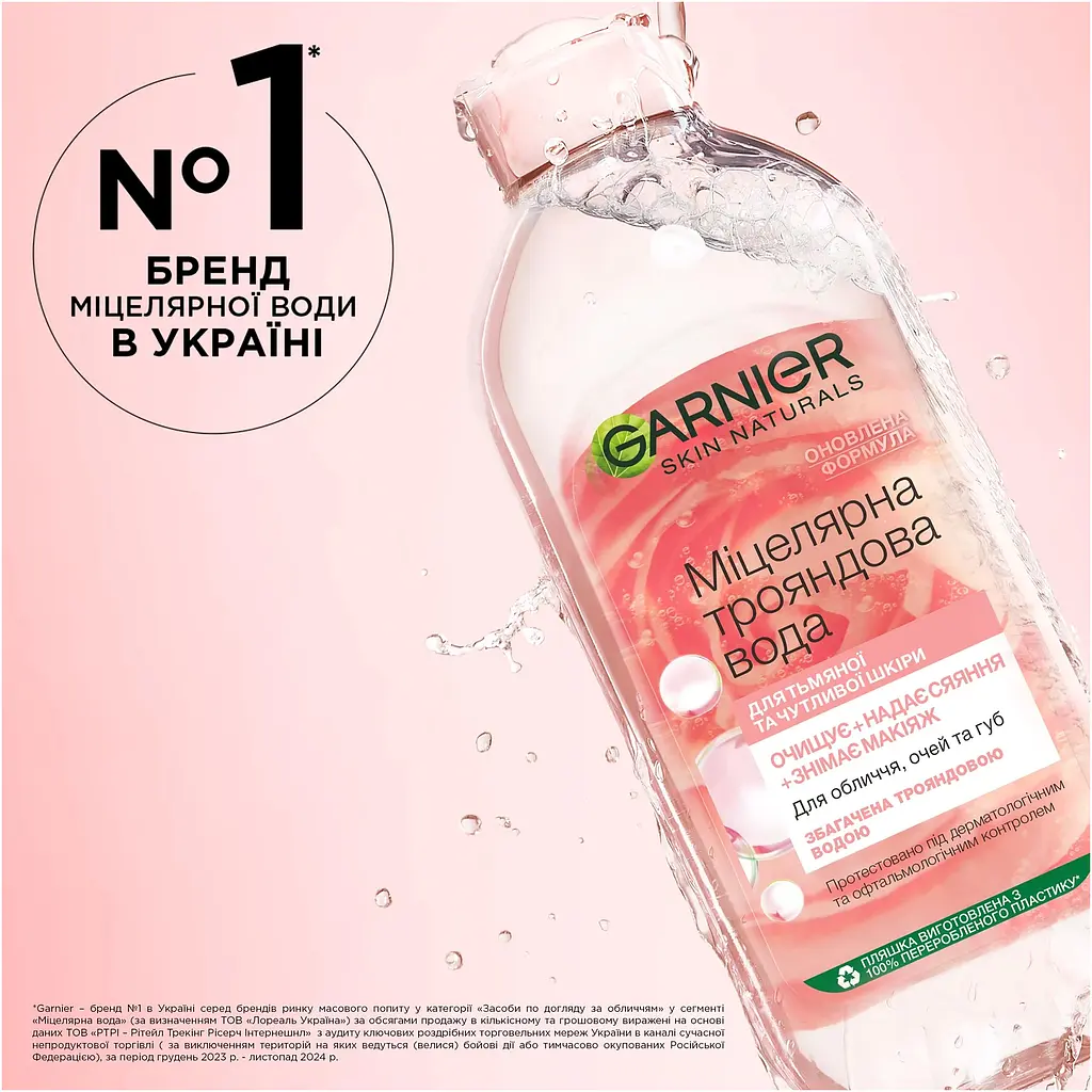 Міцелярна вода Garnier Skin Naturals, з екстрактом трояндової води, 400 мл - фото 12