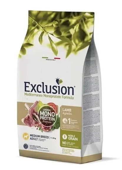 Повнораціонний сухий корм Exclusion Adult Lamb Medium Breed ягнятм для дорослих собак середніх порід 3 кг