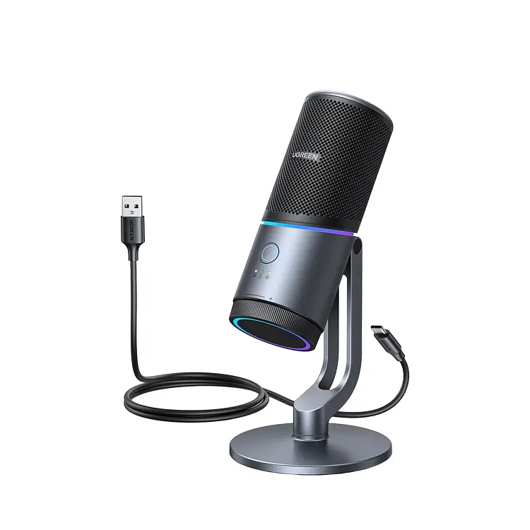 Мікрофон настільний UGREEN CM769 Desktop RGB 24-bit 96kHz ANS (USB-A) Вark Пray (UGR-35629)