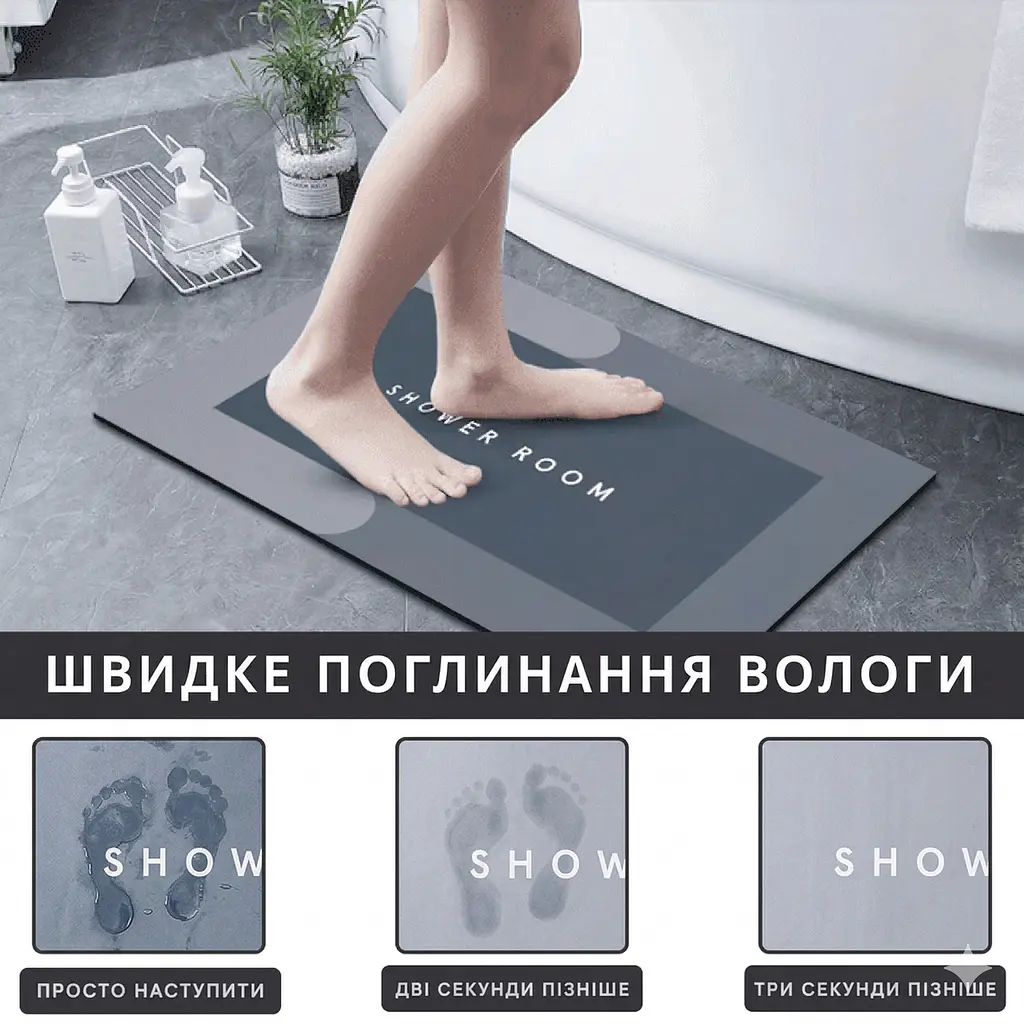Нековзний швидковисихний килимок для ванної - фото 4