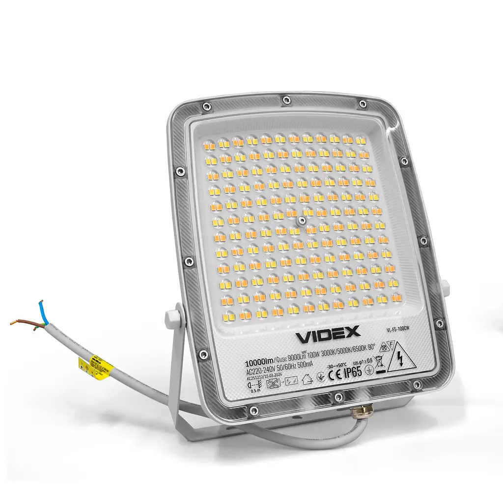 LED прожектор Videx F5 100 Вт 3000-5000-6500 K 230 В білий (VL-F5-100CW) - фото 2