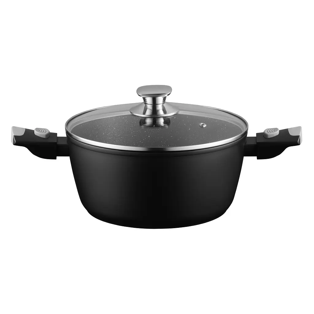 ARDESTO Каструля зі скляною кришкою Gemini Bari, 3.9л, алюміній, чорний