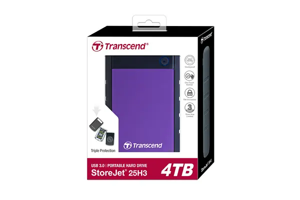 Портативный жесткий диск Transcend 4 ТБ USB 3.1 StoreJet 25H3 Purple - фото 3