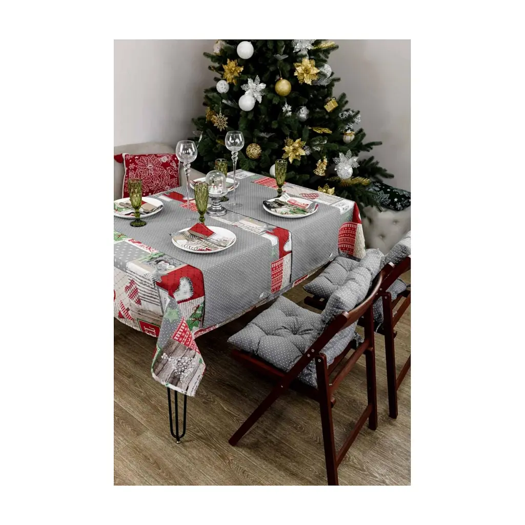 Доріжка на стіл Прованс Merry Christmas сіра 40x140 см (031480) - фото 2