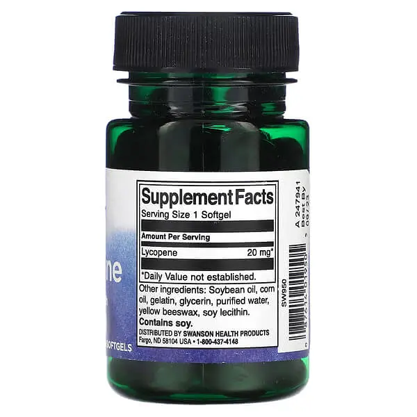 Лікопін Lycopene 20 mg 60 рідких капсул Swanson vit0005535 - фото 2